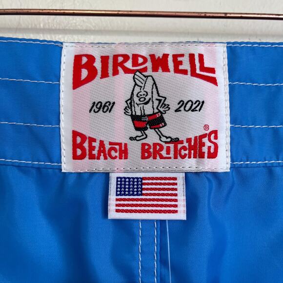 Birdwell Beach Britches Swim Trunks Board Shorts Mens 29 Sky Blue Pool Surf USA - Picture 7 of 10